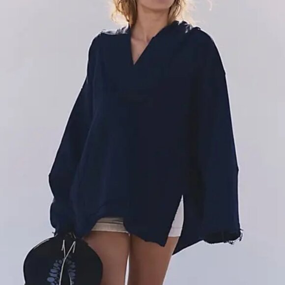#59 NWOT Free People Free Spirit Tunic in Midnight Navy - Picture 1 of 8